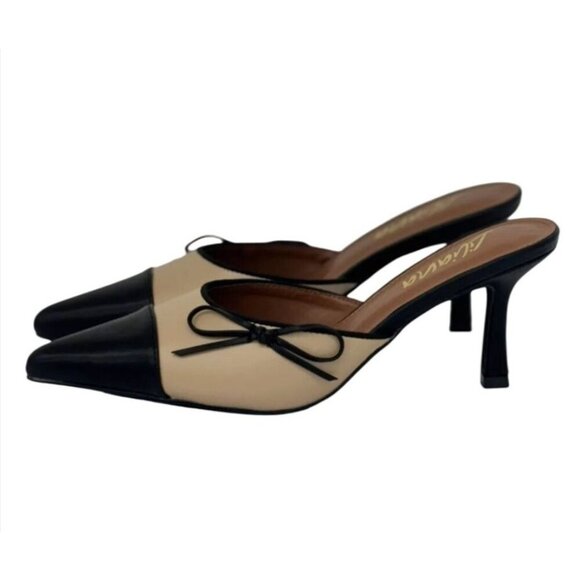 LILIANA / Mindi-1 / Beige & Black / Slingback / Pointed-Toe - Picture 3 of 10